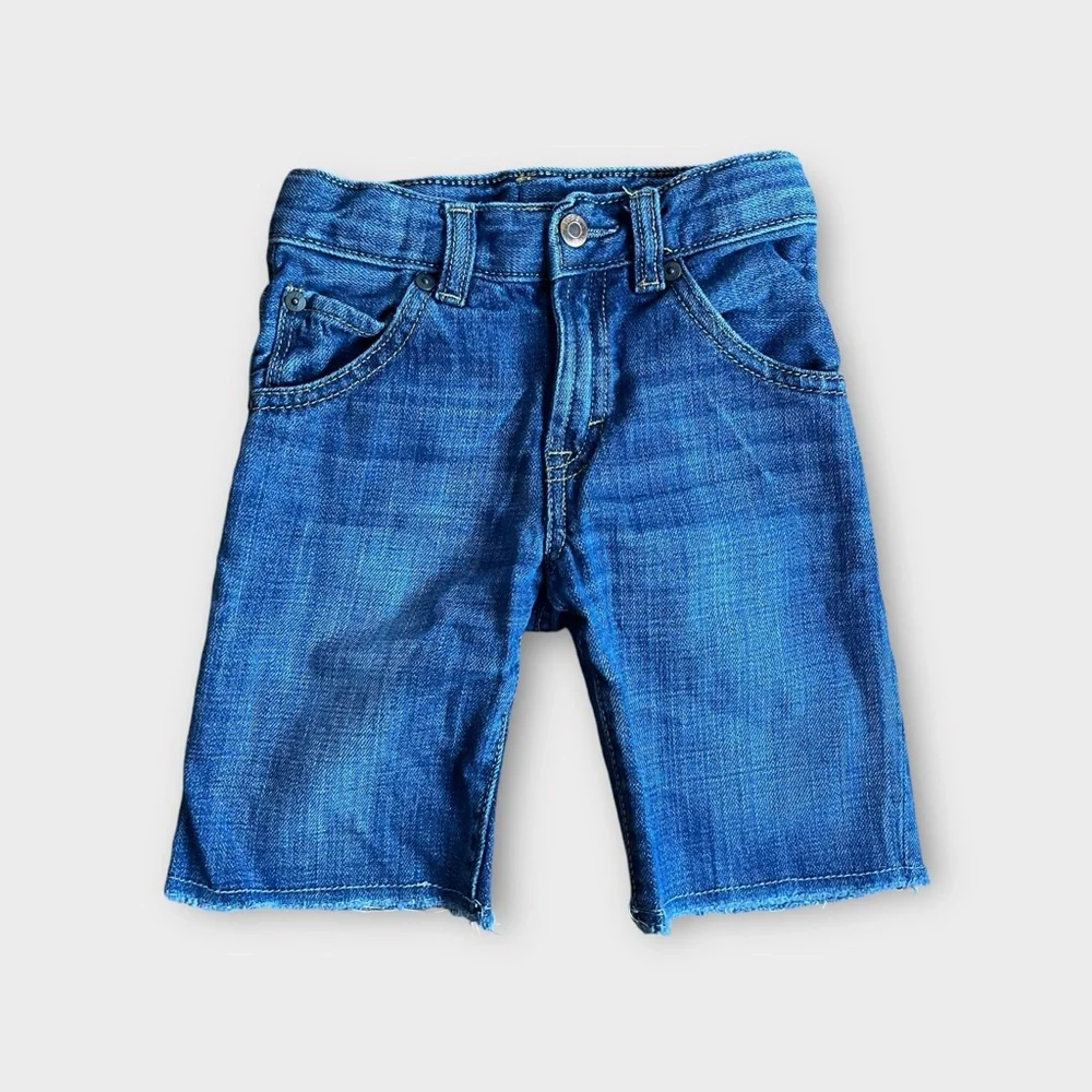 Gap Raw Hem Medium Wash Jean Shorts